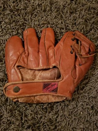 Vintage Bob " Bo " Bowman Rawlings Split Finger Baseball Glove
