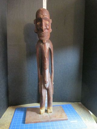 Antique Primitive Carved Wood African Sculpture Statue 4