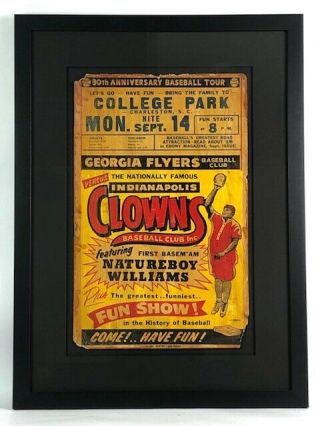 1946 - 1962 Indianapolis Clowns Vs 14 " X 22 " Negro League Broadside
