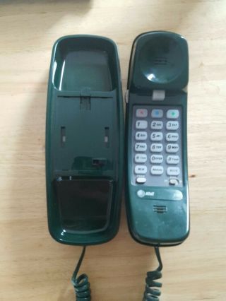Vtg.  Dark Green Trimline Phone By At&t 230/ Touchtone Vintage Corded Great Cond