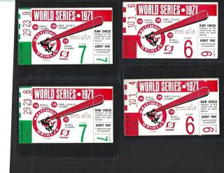 1971 World Series Ticket Stubs Games 6 And 7 Roberto Clemente Home Run