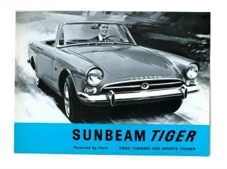 Vintage 1964 Sunbeam Tiger Sales Brochure Rootes Ford Engine Gran Turismo Sports