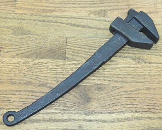 15” Hand Forged Wedge Lock Adjustable Wrench - Antique Hand Tool Blacksmith Made