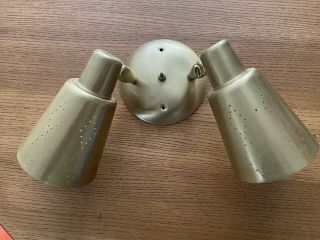 Vintage Mid Century Brass Cone Shade Wall Sconces Light Retro Lamp Fixture