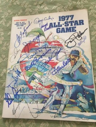 1977 Baseball All Star Game Program From Old Yankee Stadium - 20 Autographs,  Joe
