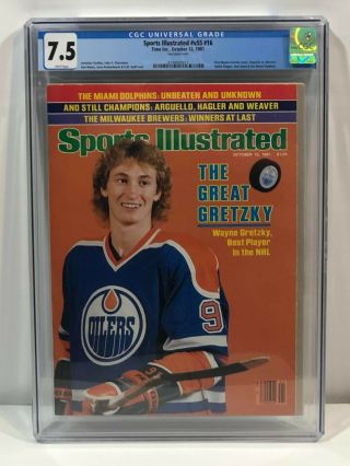 Sports Illustrated Wayne Gretzky 1981 1st Cover Cgc 7.  5 Only 7 Higher Newsstand