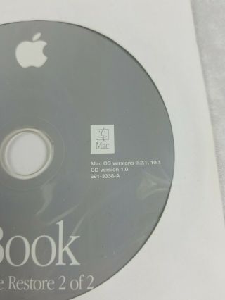 Vintage 2001 iMac Macintosh Mac OS 9.  2.  1 Software Restore CD 2