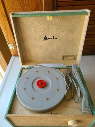 Vintage Arvin Portable Record Player Mid Century Modern Design