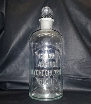 1888 Con Acid Hydrochloric Hci Pharmaceutical Glassware By T.  C.  Wheaton Beaker