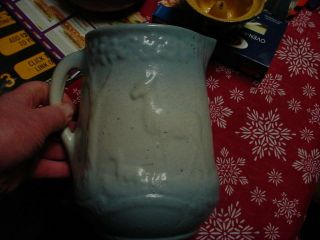 Antique Blue And White Doe And Fawn Pitcher - - Design