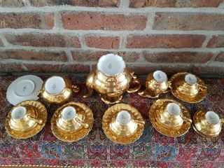Antique Bavaria GKC Coffee Set gold plated and hand made (6 persons) 2