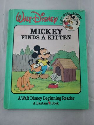 Mickey Finds A Kitten Walt Disney Fun To Read Vol 7 Vtg 1986 Bantam Book