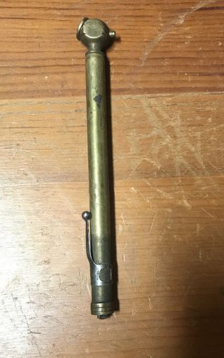 Vintage Brass Usa Tire Air Pressure Gauge Pencil Type.  Early