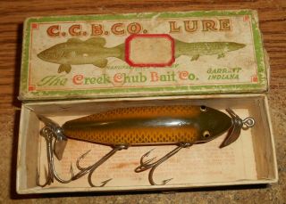Vintage Creek Chub 1504 Injured Minnow In Golden Shiner/in Box/very