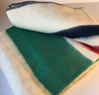 Vintage Twin Size Acrylic Blanket Camp Cabin Soft Stripes Fiberfix Loom Woven 2