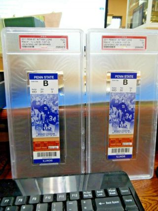 Joe Paterno Final Game Last Win Penn State Nittany Lions Ticket 10/29/11 Psa Ex5
