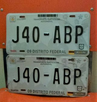 Mexico Ciudad Cdmx City License Plate Pair,  Hard To Find