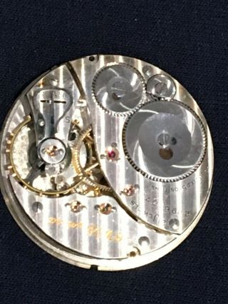 Antique Pocket Watch Movement Bw Raymond 21 Jewel 516