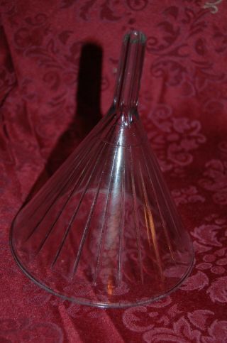 Funnel Ribbed Lab Glass Vintage Clear Glass