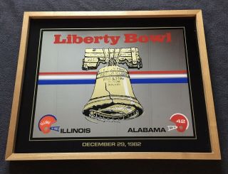 Liberty Bowl Mirror Sign 1982 Illinois Alabama Bear Bryant Last Game