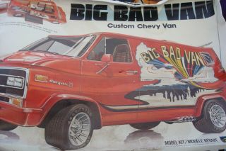 Vintage 1977 Revell " Big Bad Van " 1/16 Scale Custom Chevy Van H1290 In Open Box