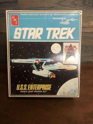 U.  S.  S.  Enterprise - 1983 Amt Star Trek Model Kit - Unassembled Vintage