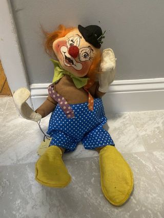 Vintage Annalee Mobilitee Dolls 1980s Felt Clown Doll 21” Antique Rare