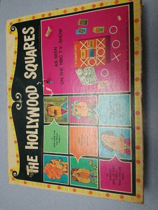 The Hollywood Squares Tv Game Show Trivia Board Game Ideal Vintage 1967 Complete