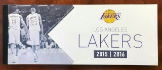 Lakers 2015 - 2016 Kobe Bryant Final Season Full Ticket Book Booklet All 43 Games