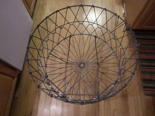 VTG Allied Products Metal Wire Collapsible Folding Laundry Basket Antique Cart 3