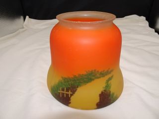 Vintage Reverse Hand Painted Lamp Shade 3” Fitter