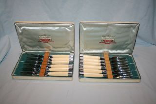 Vintage Carvel Hall Fine Cutlery Set Of 6 Forks In Storage Case