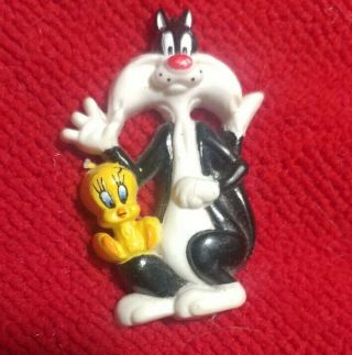 Tweetie Bird And Sylvester Cat Magnet Warner Bros 1997 Vintage
