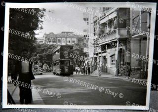 1950s Hong Kong - A Tram On A Quiet Street - Photo 8.  5 By 6cm