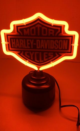 HARLEY DAVIDSON ▪Counter Desk TOP MAN CAVE ▪ Orange NEON SIGN LIGHT ▪8 