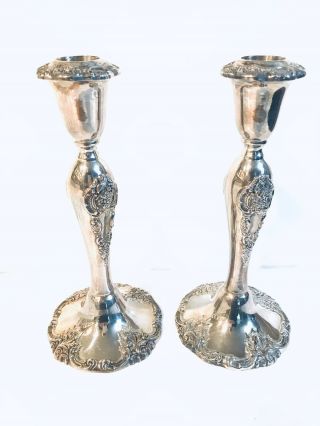 Gorgeous Pair Baroque By Wallace Silver Plated Candlesticks Wedding Anniversary