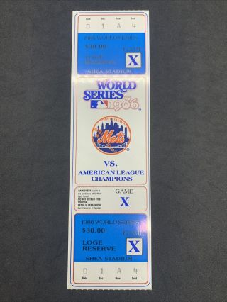 1986 World Series Game X York Mets Rainout Phantom Full Ticket Shea