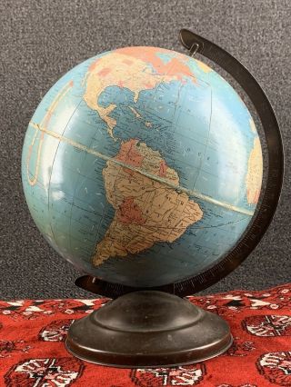 1938 Pre WWII Replogle 10” World Political Desk Globe 3