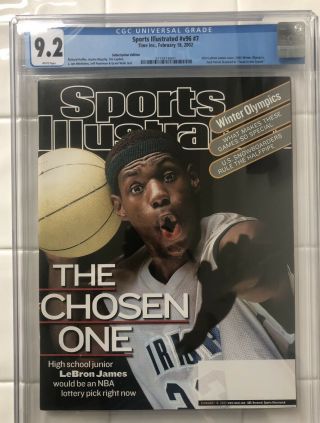 9.  2 - Lebron James 1st Cover Sports Illustrated 2/18/02 Cgc 9.  2 White Label