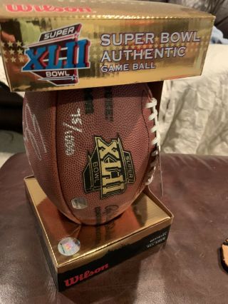 Bowl Xlii Authentic Game Football (wilson “the Duke”) 75/1000 Eli Manning