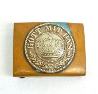 Rare Antique Wwi Imperial German Army Gott Mit Uns Copper & Nickel Belt Buckle