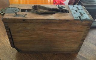 Antique Wwi World War 1 Us Military Wood Ammo Dovetail Crate Box