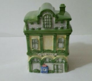 Vintage United States Post Office Building Ceramic Cookie Jar