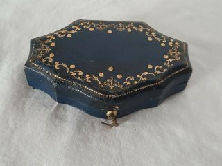 Antique Leather Brooch,  Pin Jewellery Box