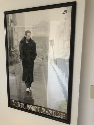 1989 John Mcenroe Nike Poster " Rebel With A Cause " With Frame 24”x36”