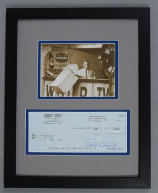 Vin Scully Signed Auto Autograph Schaefer Beer C.  1951 Dodgers Photo Jsa/dna