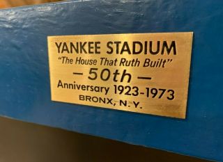 AUTHENTIC 1923 YORK YANKEE STADIUM SEAT CHAIR W/BRASS PLAQUE RUTH MANTLE 4