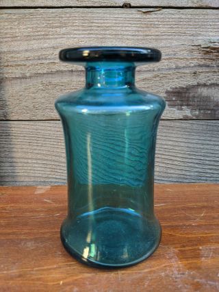 Vintage Dansk Designs Ltd Inkwell Blue Glass Bottle Made In France 6 Inches