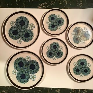 Mikasa Studiokraft Gavan Dinner & Salad Plates Vintage Blue Flowers