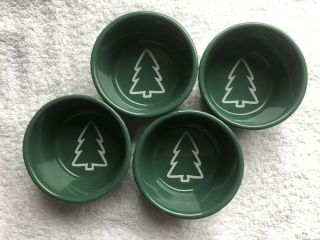 Hard To Find Set Of 4 Vintage Chantal Christmas Tree Green Ramekin Bowls